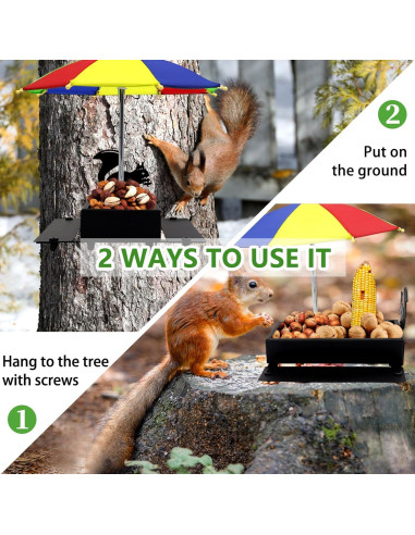 Comedero para Ardillas Beyoogeem con Paraguas y Mesa de Picnic