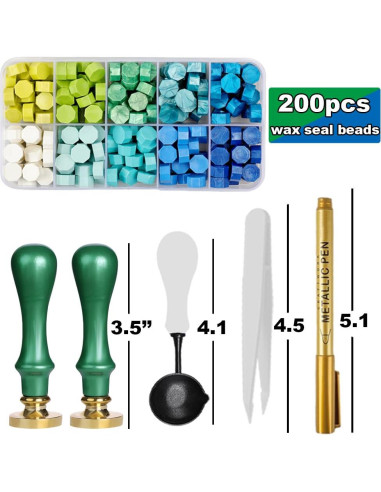 Kit de Sello de Cera WUERLIN Inicial M con 2 Cabezas y Accesorios