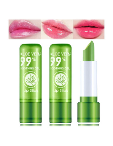 Pintalabios de Aloe Vera WYBLZPXZ 3 Pcs Hidratante Mágico