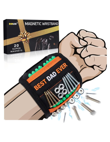 Muñequera Magnética Runleo con 20 Imanes y 2 Bolsillos