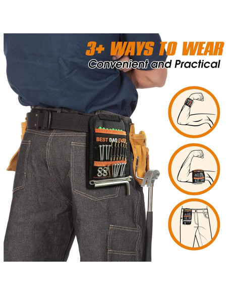 Muñequera Magnética Runleo con 20 Imanes y 2 Bolsillos Muñequera Magnética Runleo con 20 Imanes y 2 Bolsillos