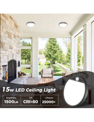 Luz de Sensor de Movimiento Slochi 15W 1500LM 3000K/4000K/6500K