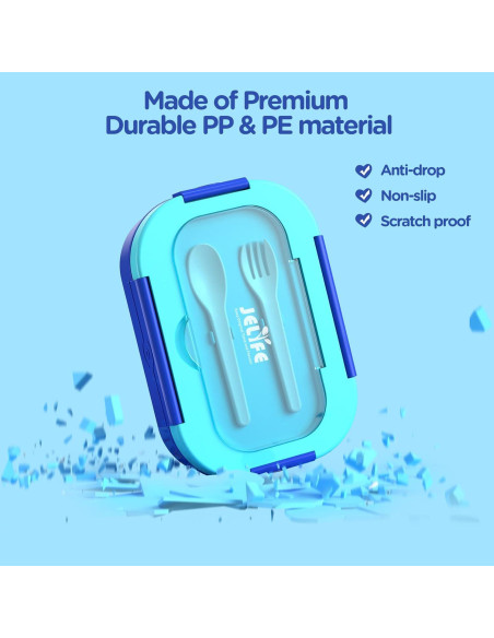 Caja de Almuerzo Bento Jelife 1300ml Azul a Prueba de Fugas Caja de Almuerzo Bento Jelife 1300ml Azul a Prueba de Fugas