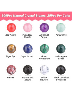 Kit de Joyería PAXCOO 473 Piezas Cuentas de Piedra 8mm 2