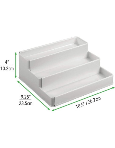 Estante Organizador Expandible mDesign 3 Niveles Plástico Gris