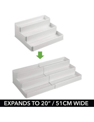 Estante Organizador Expandible mDesign 3 Niveles Plástico Gris