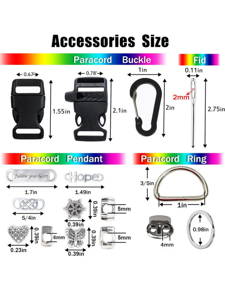 Kit de Pulseras de Paracord MONOBIN - 36 Colores y Accesorios Kit de Pulseras de Paracord MONOBIN - 36 Colores y Accesorios