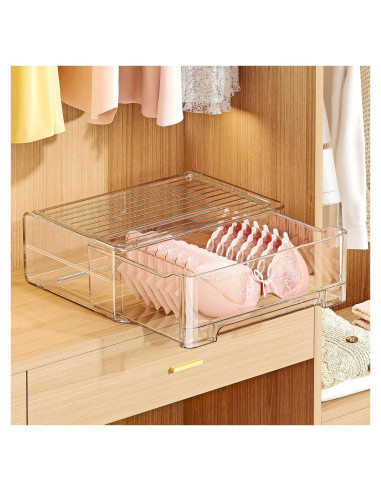 Organizador de Cajones MSHOMELY Transparente 34x25cm Apilable