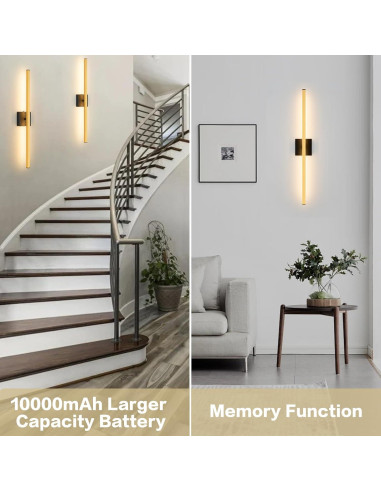 Juego de 2 Apliques de Pared LED Inalámbricos Devorpos 80 cm