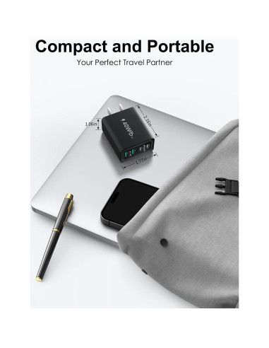 Cargador de pared USB-C 40W 4 puertos Aeidegut Carga Rápida