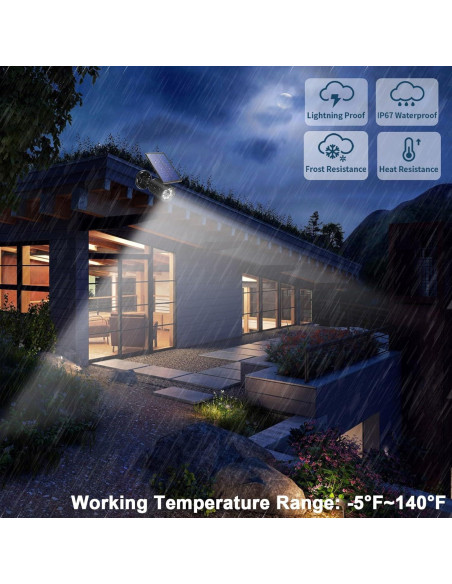 Luces de Movimiento Solar CAHOUGSMT 2000LM IP67 para Exteriores Luces de Movimiento Solar CAHOUGSMT 2000LM IP67 para Exteriores