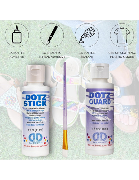 Kit de Sellador y Adhesivo Diamond Dotz 4oz para Pintura de Diamante Kit de Sellador y Adhesivo Diamond Dotz 4oz para Pintura de Diamante
