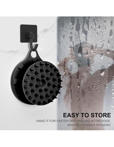 Cepillo de Ducha Silicona 2 en 1 INNERNEED Negro - Masajeador Cuero Cabelludo