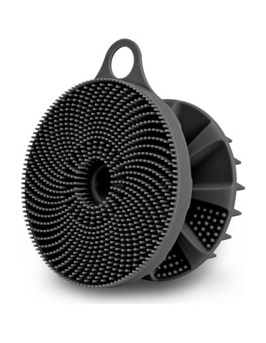 Cepillo de Ducha Silicona 2 en 1 INNERNEED Negro - Masajeador Cuero Cabelludo