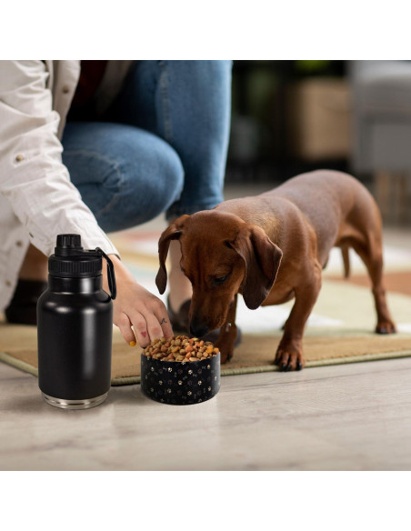 Botella de Agua Portátil para Perros AGH 0.95L Doble Pared Negro Botella de Agua Portátil para Perros AGH 0.95L Doble Pared Negro