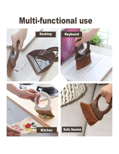Juego de Escoba y Recogedor BSMstone Mini Portátil Café