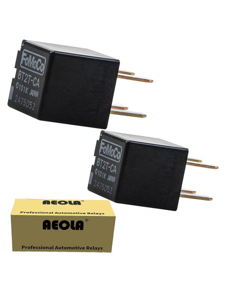 2 Relés de Alta Potencia Aeola 8T2T-CA 12VDC para Ford 2 Relés de Alta Potencia Aeola 8T2T-CA 12VDC para Ford