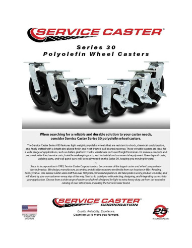 Juego de Ruedas de Reemplazo Service Caster 5" para Milwaukee