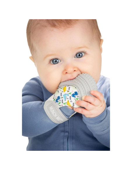 Mitón de Dentición Malarkey Kids Munch Mitt Rugido de Dino Mitón de Dentición Malarkey Kids Munch Mitt Rugido de Dino