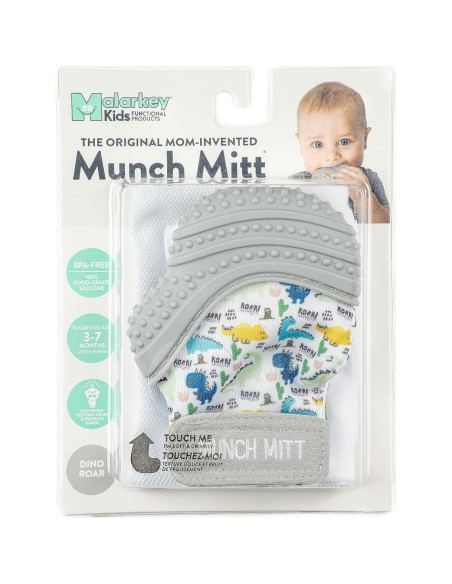 Mitón de Dentición Malarkey Kids Munch Mitt Rugido de Dino Mitón de Dentición Malarkey Kids Munch Mitt Rugido de Dino