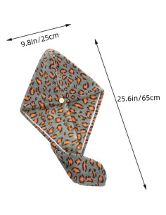 Toalla de Microfibra para Cabello wiiAiloo 3 Pcs Estampado Leopardo 2