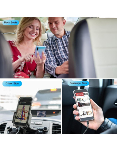 Cargador de Coche USB HUNDA 6 Puertos 50W Carga Rápida