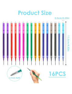 Recargas de bolígrafo gel borrable Jawfait 0.7 mm 16 unidades 2