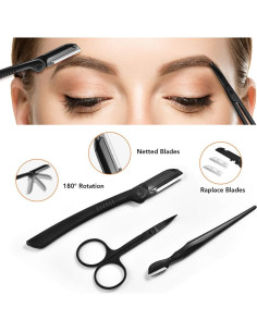 Kit de Cuidado de Cejas ZTRHYOO 11 en 1 - Rasuradora y Herramientas 2