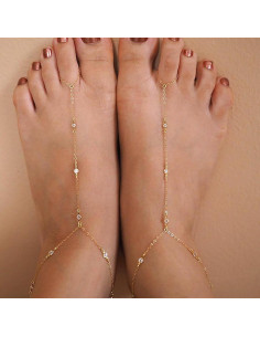Cadena de Tobillo Andelaisi Boho CZ Ajustable para Mujeres 2
