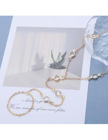 Cadena de Tobillo Andelaisi Boho CZ Ajustable para Mujeres