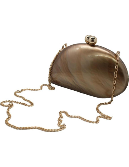 Bolso de Noche Acrílico UMREN con Cadena de Conchas 22.1x8.1x11.9cm Bolso de Noche Acrílico UMREN con Cadena de Conchas 22.1x8.1x11.9cm
