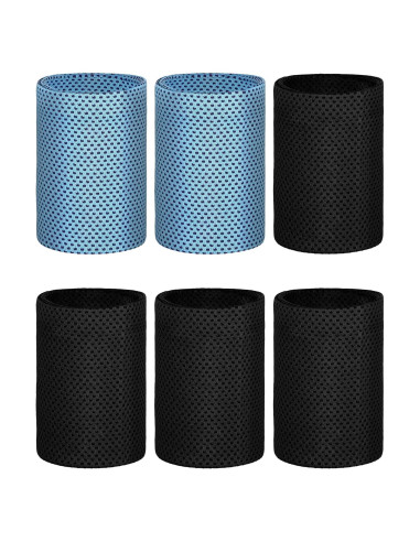 3 Pares Muñequera de Enfriamiento Gj para Mujeres - Azul y Negro