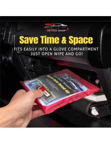 Kit de Limpieza Interior de Auto Mini Detail Shop - 5 Toallitas