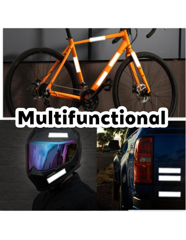 5 Etiquetas Reflectantes Autoadhesivas Blancas 3.2cm x 15cm