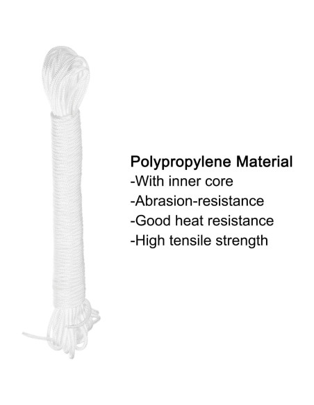 Cuerda Trenzada de Polipropileno MECCANIXITY 15M 2mm Blanca Cuerda Trenzada de Polipropileno MECCANIXITY 15M 2mm Blanca