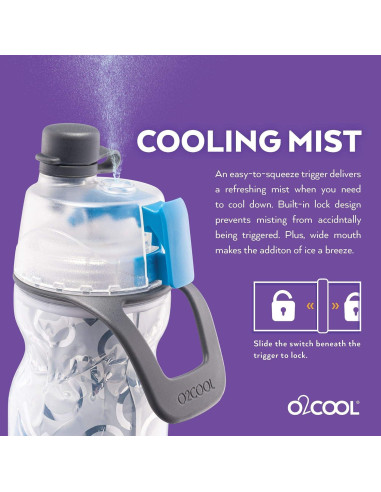 Botella de Agua O2COOL Arctic Squeeze Mist 'N Sip 2 Unidades 600ml