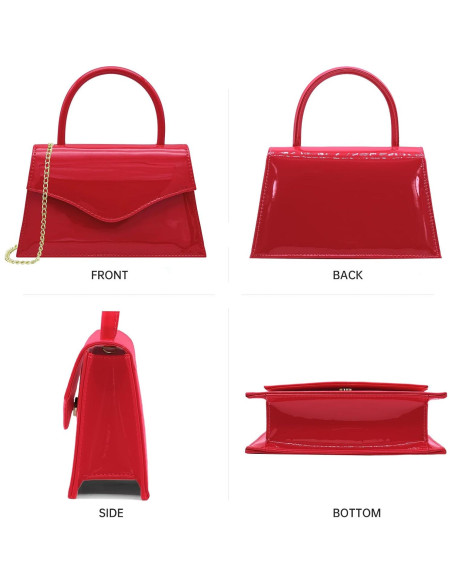 Bolso de Noche para Mujeres Milisente Clutch Rojo Brillante Bolso de Noche para Mujeres Milisente Clutch Rojo Brillante
