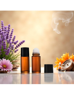 Set de 2 Botellas de Vidrio Marrón 50ml Roll-On Jinshining 2