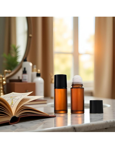 Set de 2 Botellas de Vidrio Marrón 50ml Roll-On Jinshining