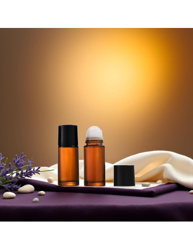 Set de 2 Botellas de Vidrio Marrón 50ml Roll-On Jinshining