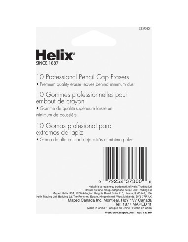Gomas de Borrar de Capuchón Helix - 10 Unidades - Duraderas y Limpias