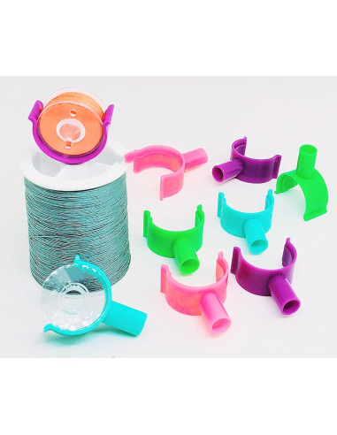 Juego de 62 Sujetadores de Bobinas PeavyTailor - Clips Organizador de Hilo
