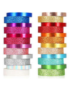 Set de 24 Rollos de Cinta Washi Brillante AEBORN 6mm 10mm