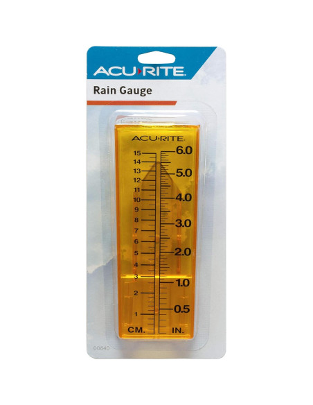 Pluviómetro AcuRite 00840A1 Amarillo Resistente a la Intemperie Pluviómetro AcuRite 00840A1 Amarillo Resistente a la Intemperie