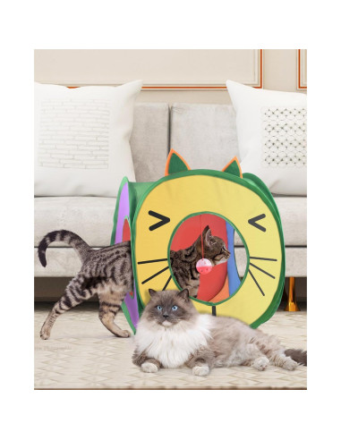 Casa de Juego Plegable para Gatos Bissap - Cubo Pop Up 3 Agujeros