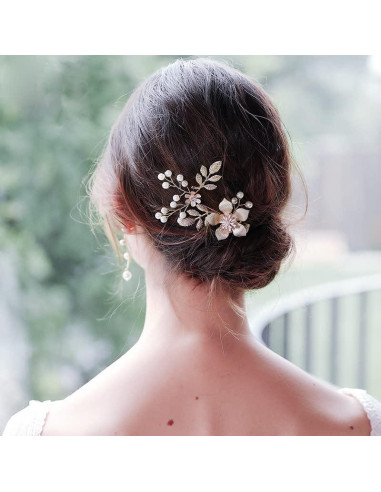 Clip de Cabello de Boda Suandsu - Horquilla Elegante 8.4x6.9cm