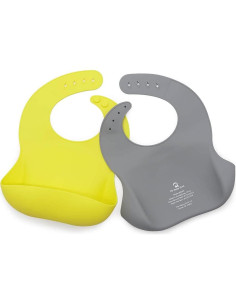Baberos de silicona The Happy Stork - Set de 2 para bebés 6-36 meses 2