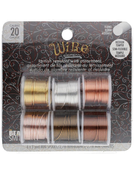 Alambre de Cobre The Beadsmith 20 Calibre Surtido 6 Colores Alambre de Cobre The Beadsmith 20 Calibre Surtido 6 Colores