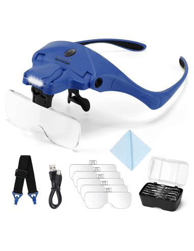 Lentes de Aumento YOCTOSUN con Luz LED 1X a 3.5X Recargables