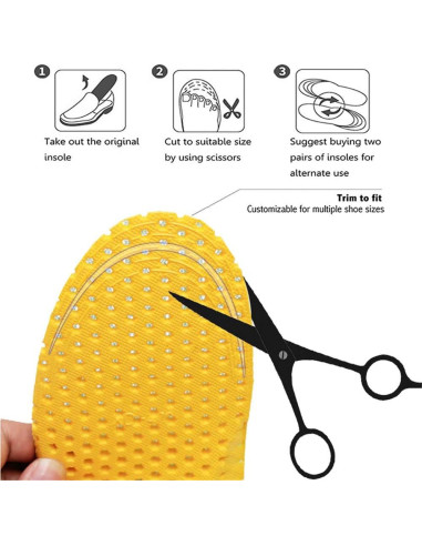 Plantillas Transpirables XINIFOOT 3 Pares Ajustables para Correr